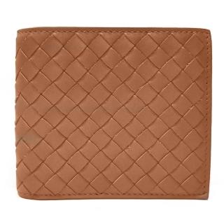 【BOTTEGA VENETA 寶緹嘉】196207 經典編織小羊皮中性短夾(暖棕色)