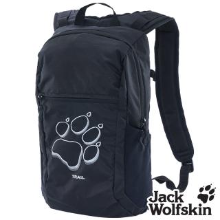 【Jack wolfskin 飛狼】TRAIL 刺繡狼爪輕巧旅遊休閒包 健行揹包 12L(黑色)