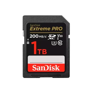 【SanDisk 晟碟】[全新版 再升級] 1TB Extreme PRO SDXC V30  記憶卡 200MB/s(專業攝影 原廠永久保固)