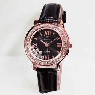 【BURRELL】快樂鑽晶鑽腕錶(紅色/黑色)