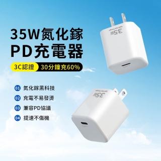 【BORUI】氮化鎵GaN充電器 35W快充頭 Type-C iPhone15充電器 旅充 iPhone16豆腐頭(支援筆電/iPad/安卓)