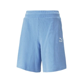 【PUMA】短褲 Classics 女款 寶寶藍 高腰 褲子 套裝(53810093)