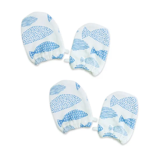 【Deux Filles】有機棉嬰兒手套2件組 兩款花色(新生兒手套 防抓傷 親膚有機棉)