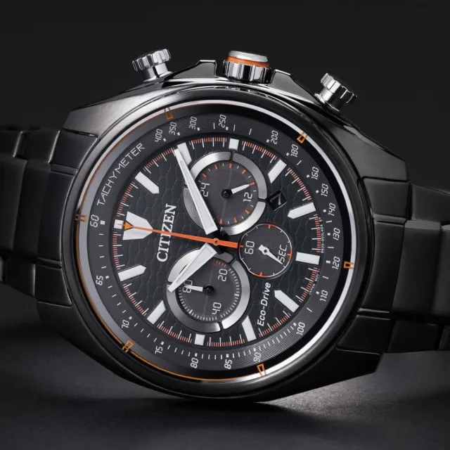 【CITIZEN 星辰】Chronograph系列 經典三眼計時腕錶 44.75mm(CA4567-82H)