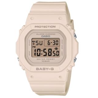 【CASIO 卡西歐】BABY-G 簡約輕薄耐衝擊電子腕錶 粉 BGD-565U-4 37.9mm