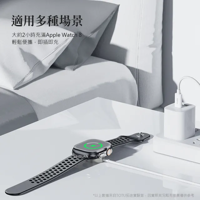 【TOTU 拓途】一分二 Type-C TO Type-C/Apple Watch 磁吸充電連接線 鋅系列 1.6M(支援iPhone 15系列)