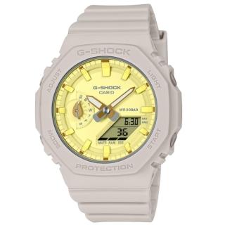 【CASIO 卡西歐】G-SHOCK 自然風格 柔和優雅 香草米黃 八角形錶殼 GMA-S2100NC-4A 42.9mm