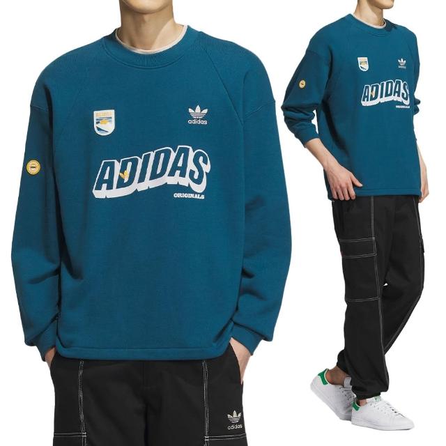 【adidas 愛迪達】WS Sweat Crew M 男款 藍色 運動 休閒 圓領T 上衣 長袖 IN0974