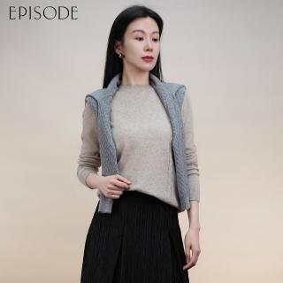 【EPISODE】百搭柔軟舒適修身羊絨針織衫125X59（燕麥）