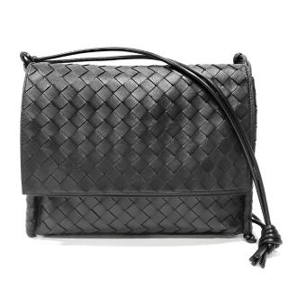 【BOTTEGA VENETA 寶緹嘉】631464 經典編織皮革中性款肩背/斜背包(黑色)