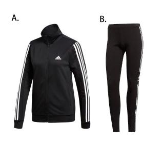 【adidas 愛迪達】ADIDAS 女版外套 三葉草刺繡內搭褲(DV2431 DV2636)