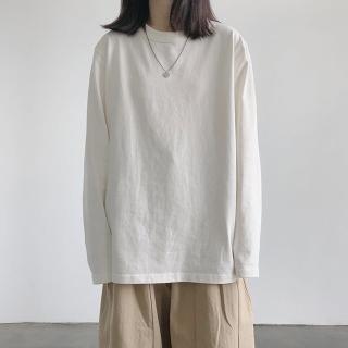 【Amirr 艾米爾】★簡約寬鬆純色打底上衣(女上衣/長袖/T恤)