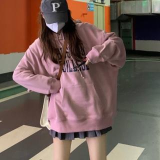【Amirr 艾米爾】★美式復古加絨連帽衛衣(女上衣/長袖/帽T)