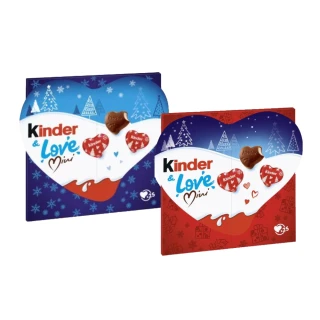 【Kinder】健達Kinder&Love迷你心型巧克力107g 包裝隨機/25顆入 x雙入(愛心巧克力 牛奶巧克力 牛奶可可球)