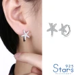 【925 STARS】純銀925華麗滿鑽鑲嵌海星造型耳扣 耳環(純銀925耳環 海星耳環)