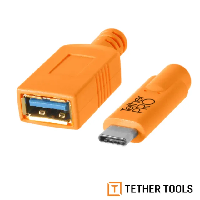 【TETHER TOOLS】CUCA415-ORG TETHER Pro 傳輸線 USB-C TO USB A 4.6M(正成公司貨)
