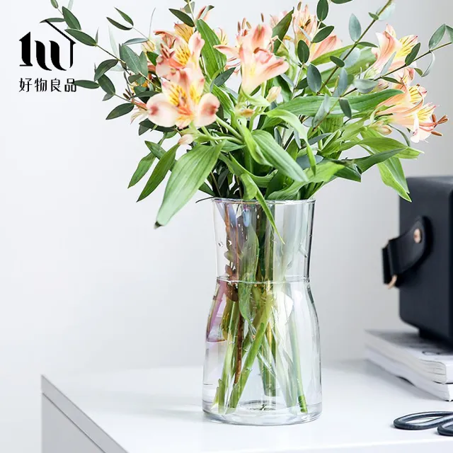 【好物良品】INS風雙色漸變手工玻璃花瓶(五款任選｜花藝花器 插花裝飾品 桌面餐桌擺飾)