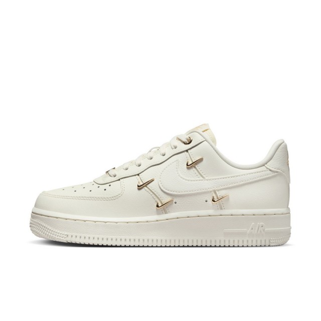 【NIKE 耐吉】Wmns Air Force 1 Mini Gold 休閒鞋 女 米白 小金勾 炫雅款(FV3654-111)