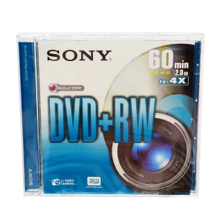 【SONY 索尼】8CM DVD+RW 墨西哥製造 2.8GB 60MIN手持式攝影專用可重覆燒錄光碟 5片/盒