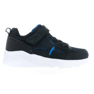 【SKECHERS】Uno Lite 中大童 男童 休閒鞋 運動 復古 舒適 魔鬼氈 黑藍(403666LBKBL)