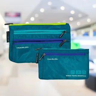 【Travelon】防盜證件包2件 藍(卡片夾 識別證夾 名片夾 RFID辨識)