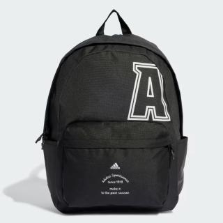 【adidas 愛迪達】CL BP A PRINT 中性 黑灰 後背包 休閒 雙拉鍊 運動(HY0744)