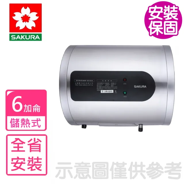 【SAKURA 櫻花】6加侖倍容定溫橫掛式儲熱式電熱水器(EH0651LS6基本安裝)