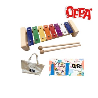 【OPPA】八音彩虹鐵琴／原木色／兒童樂器／幼兒律動樂器／奧福樂器／(美國CPC、臺灣SGS 檢驗認證)