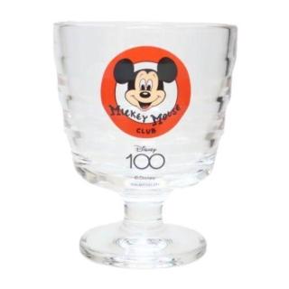 【小禮堂】Disney 迪士尼 100週年 米奇玻璃矮腳杯 200ml(平輸品)