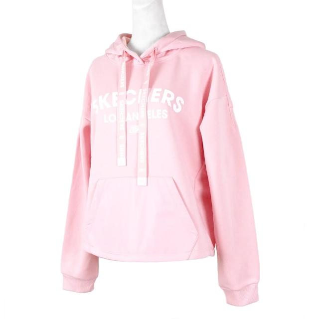 【SKECHERS】Hoodies 女 長袖 上衣 刷毛 保暖 束口 連帽 粉紅(L420W019-008Z)