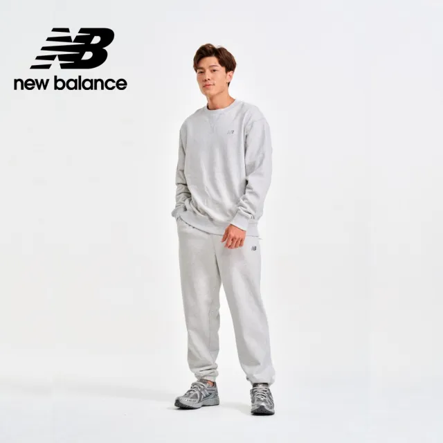 【NEW BALANCE】NB 螺紋拼接棉質長袖上衣_MT41506AHH_男性_淺灰色(美版)