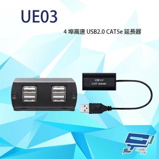 【昌運監視器】UE03 4埠高速 USB2.0 CAT5e 延長器 最遠距離達50-90M 隨插即用