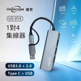 【Uniscope 優思】1對4集線器(type C/A to type C)