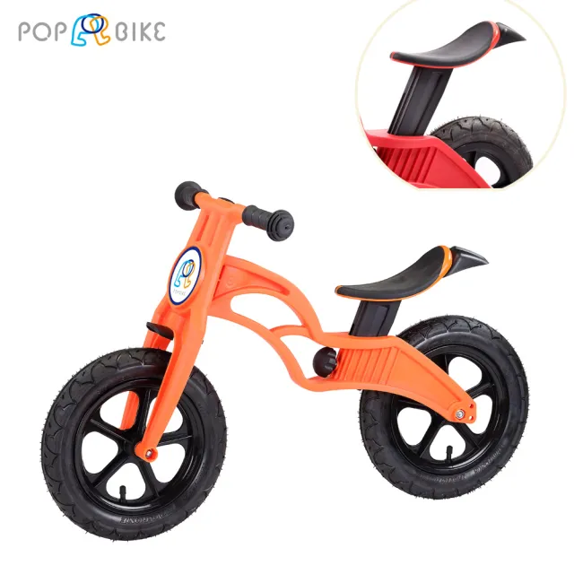 【BabyTiger 虎兒寶】POPBIKE 兒童充氣輪胎滑步車-AIR充氣胎+增高坐墊