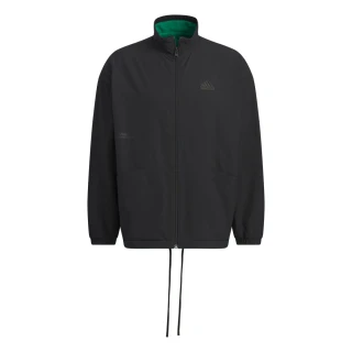 【adidas 愛迪達】ST FL REVRS JKT 男 立領外套 雙面穿 運動 休閒 寬鬆 保暖 舒適 黑綠(IT3965)