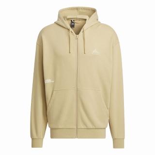 【adidas 愛迪達】ST FL MH KN JKT 男 連帽外套 亞洲版 運動 休閒 棉質 舒適 卡其(IT3964)