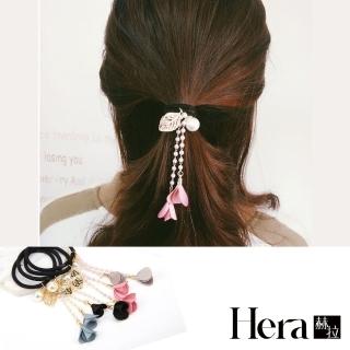 【HERA 赫拉】ll現貨ll緞布花朵珍珠流蘇髮圈/髮束(現貨瘋搶中)
