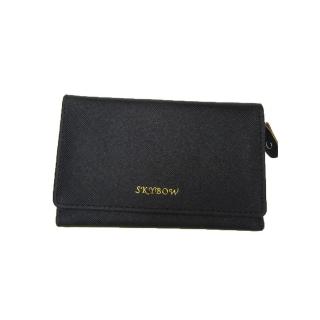 【SNOW.bagshop】中夾中性皮夾進口專櫃防水防刮皮革(三折暗釦+U型拉鍊外袋型主袋多袋口多隔層)