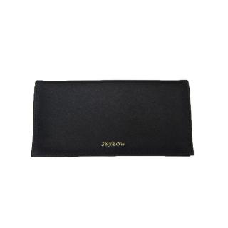 【SNOW.bagshop】長夾中性皮夾進口專櫃防水防刮皮革(二折暗釦型主袋簡易型外袋口大方不摺鈔)