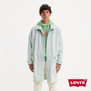 【LEVIS 官方旗艦】男款 西部丹寧牛仔大衣外套 / 內裡緹花壓印 / 輕淺藍水洗 熱賣單品 A7136-0000