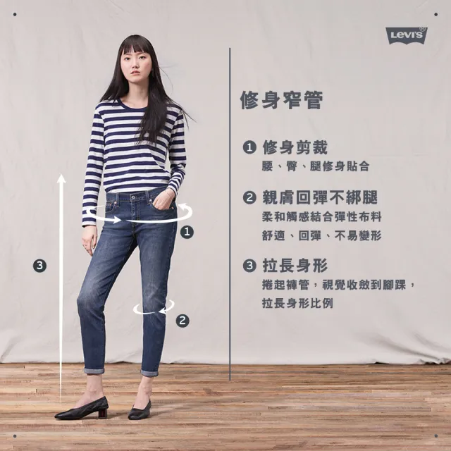 【LEVIS 官方旗艦】女款 高腰修身窄管牛仔長褲 Performance Cool 熱賣單品 85873-0130