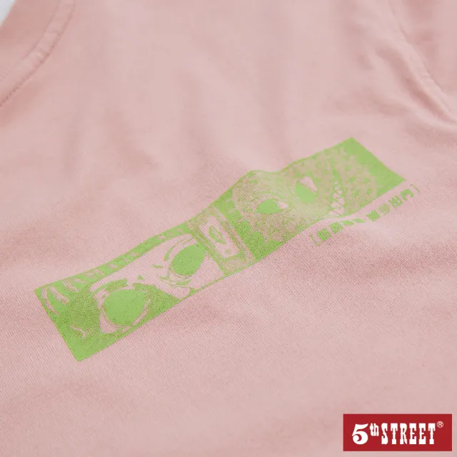 【5th STREET】中性 短袖 短t 上衣 t恤 TEE 防疫 動漫 棉質 粉紅(5A7002)