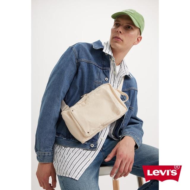 【LEVIS 官方旗艦】男女同款 手提、斜背兩用方包 / 精工刺繡Logo 白 熱賣單品 D7955-0002