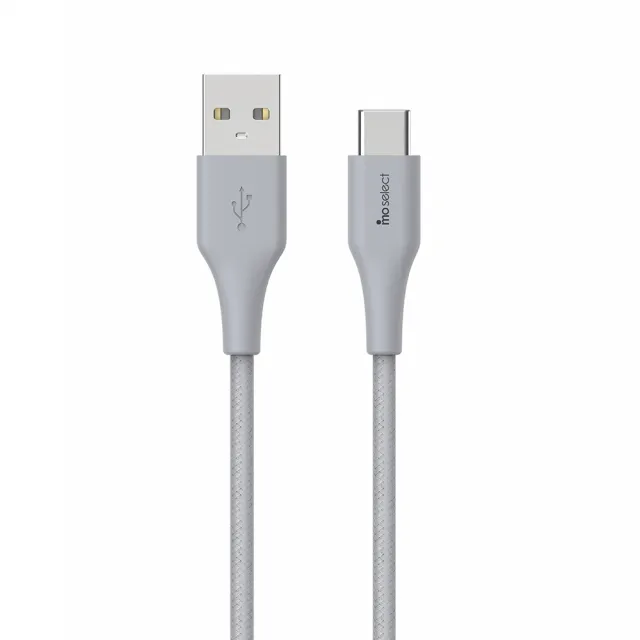 【mo select】Type-C to USB-A 快充3A編織傳輸/充電線/快充線(1.2M/GRS環保認證)