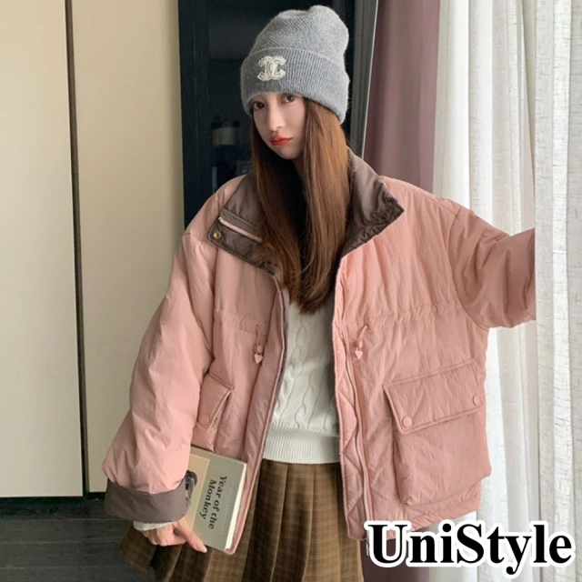 UniStyle 立領長袖外套 韓版短版麵包服夾克 女 ZM