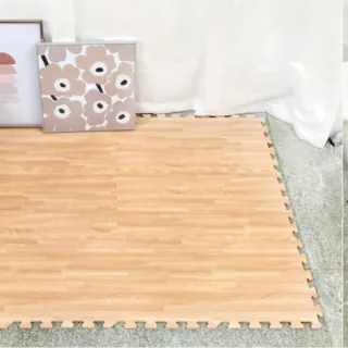 【新生活家】耐磨抗汙轉印木紋地墊-32x32x1cm-5款任選(48入)