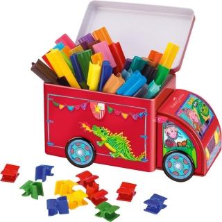 【Faber-Castell】德國輝柏 卡車造型33色連接彩色筆 全新公司貨(美術 繪畫 兒童 禮品)