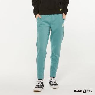 【Hang Ten】女裝-恆溫多功能-JOGGER FIT抗菌除臭刷毛保暖彈性抽繩休閒運動長褲(綠)