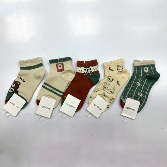 【Socks Form 襪子瘋】5雙組-100%純棉日系短襪(踝襪/棉襪/船型襪/女襪)