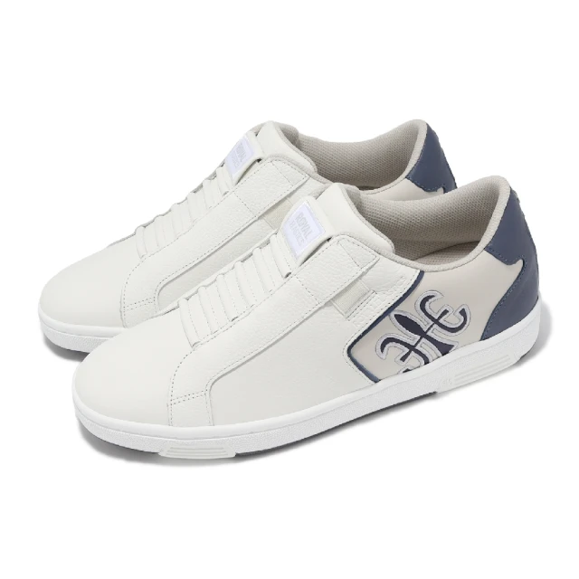 ROYAL Elastics 休閒鞋 Adelaide 男鞋 白 米白 藍 真皮 獨家彈力帶 緩衝(02633055)